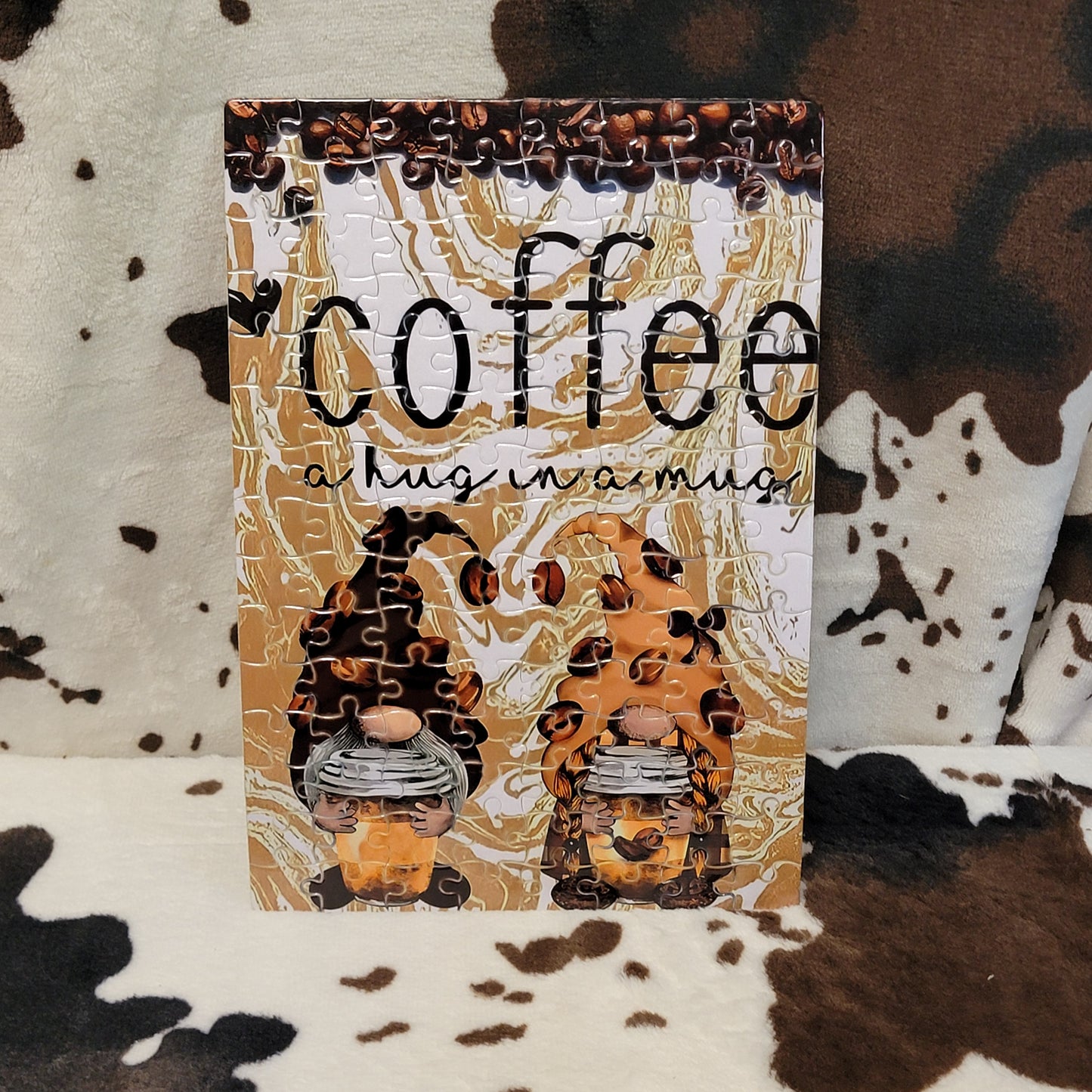Coffee Gnomes 120 PC Handmade Jigsaw Puzzle