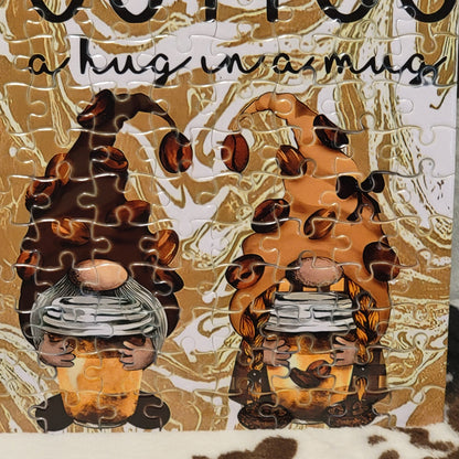 Coffee Gnomes 120 PC Handmade Jigsaw Puzzle