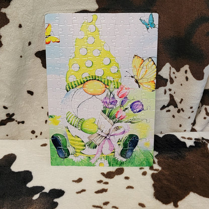 Spring Gnome 120 Piece Handmade Jigsaw Puzzle