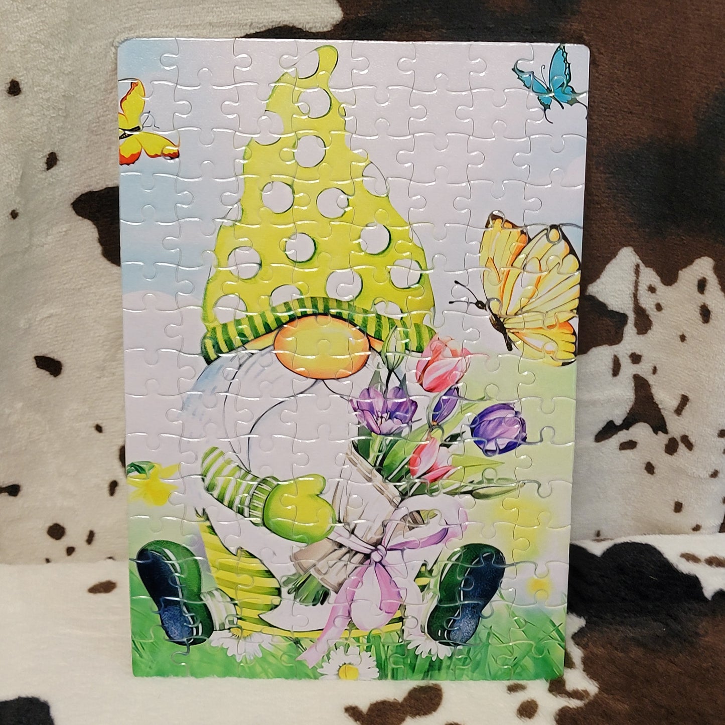 Spring Gnome 120 Piece Handmade Jigsaw Puzzle