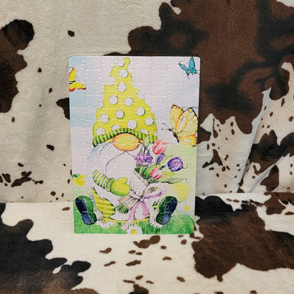Spring Gnome 120 Piece Handmade Jigsaw Puzzle