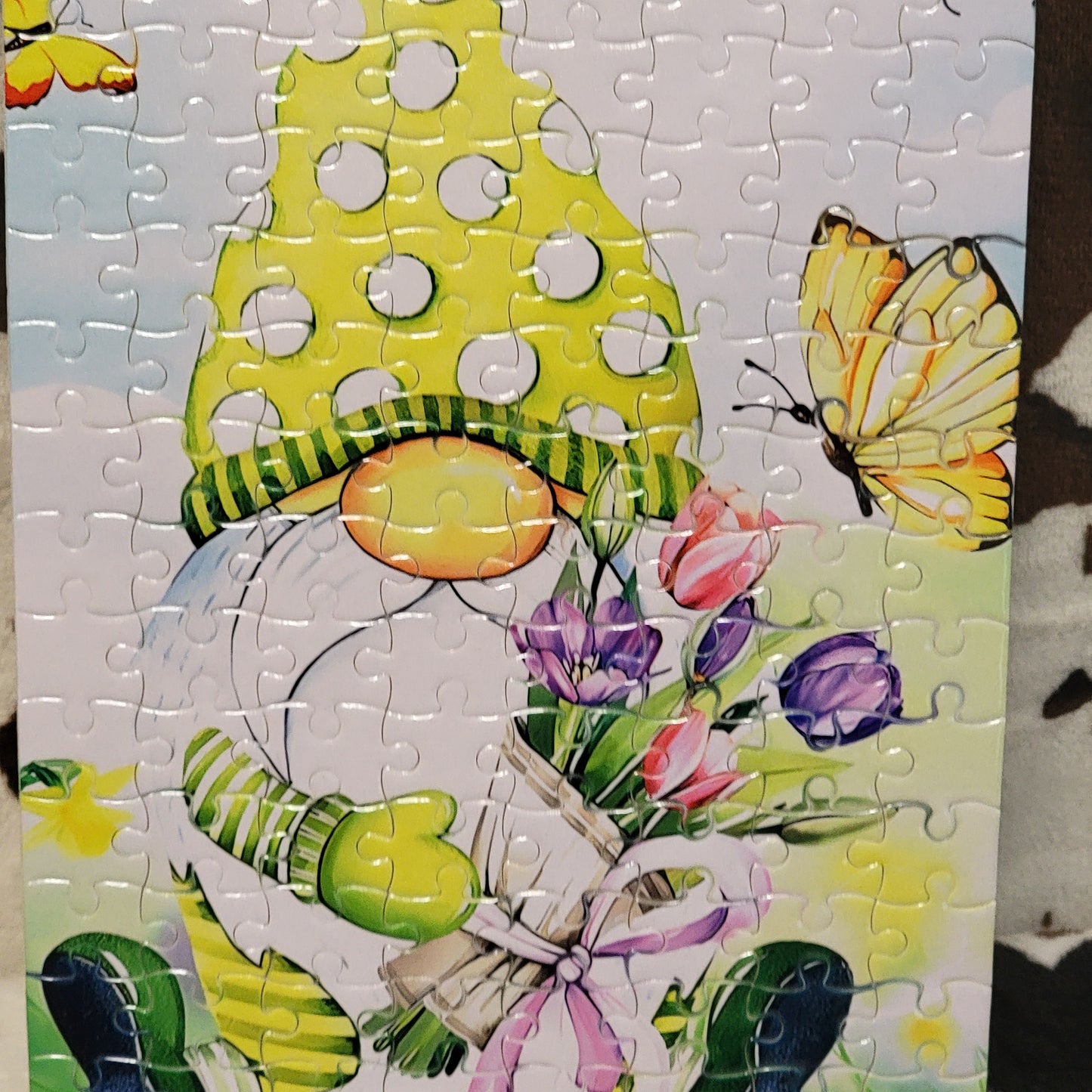 Spring Gnome 120 Piece Handmade Jigsaw Puzzle