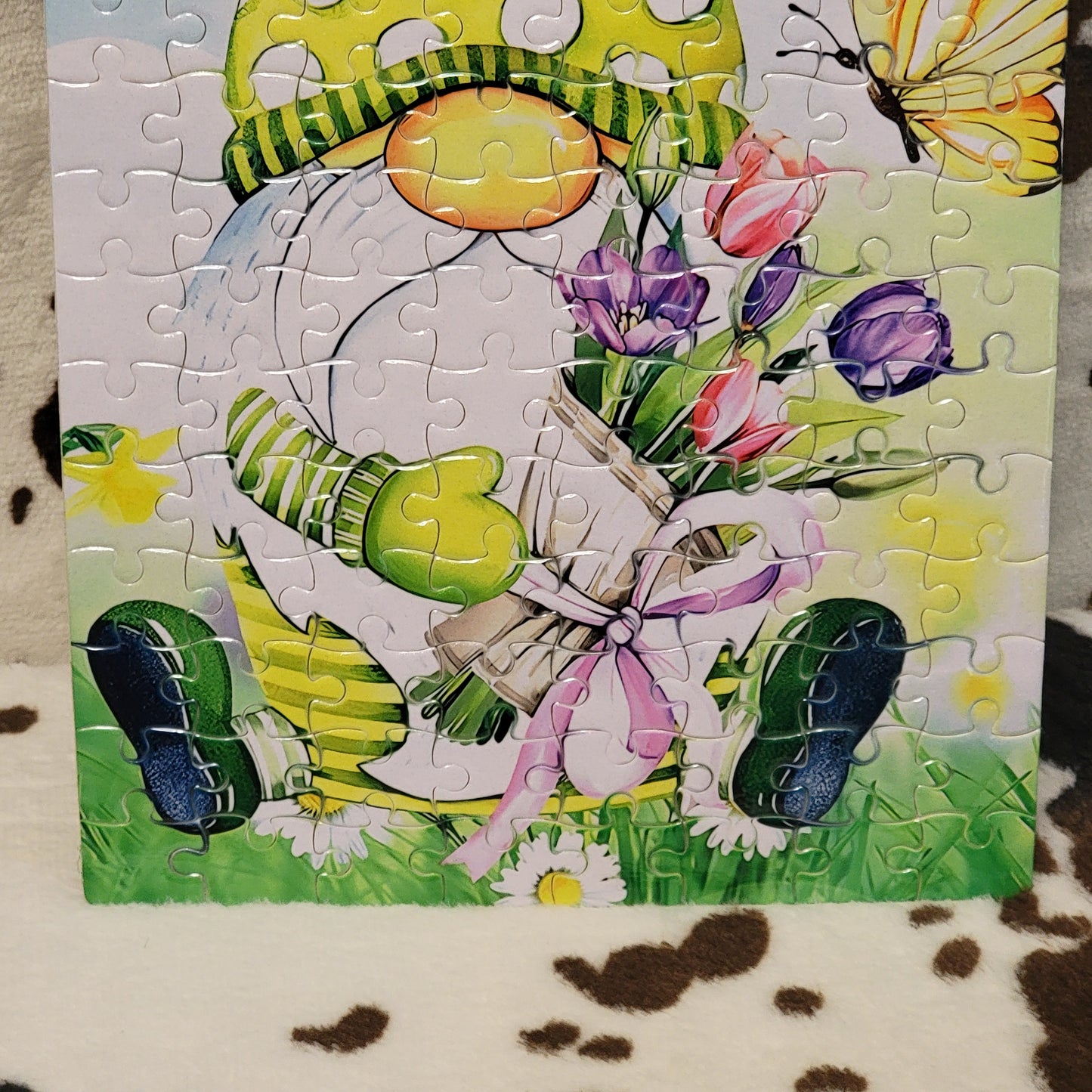 Spring Gnome 120 Piece Handmade Jigsaw Puzzle