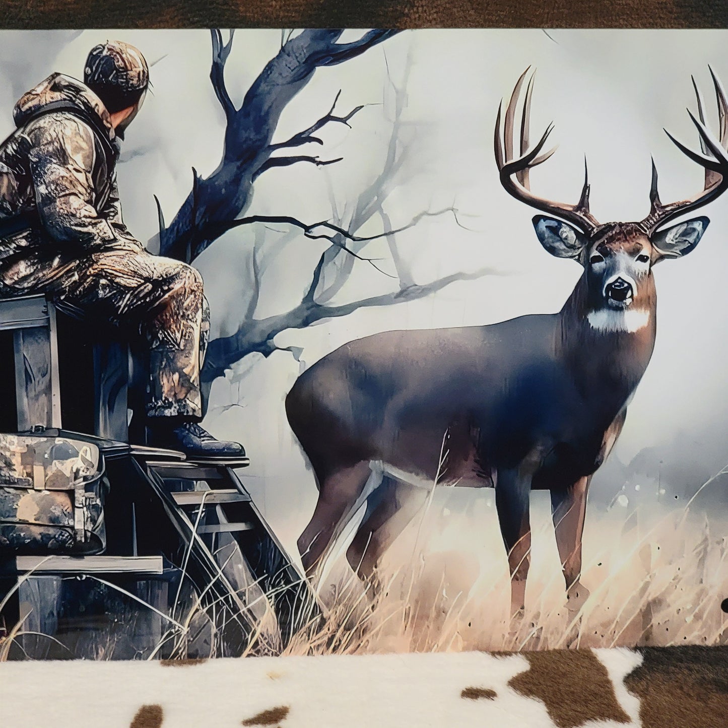 Hunting Deer Hunter Western Metal Sign