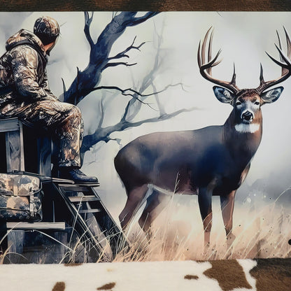 Hunting Deer Hunter Western Metal Sign