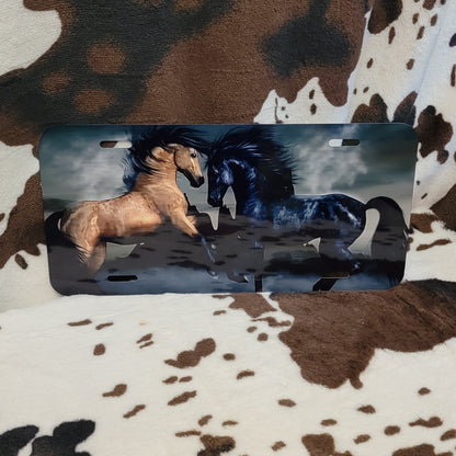 Black Stallion Horse Custom Car Tag License Plate