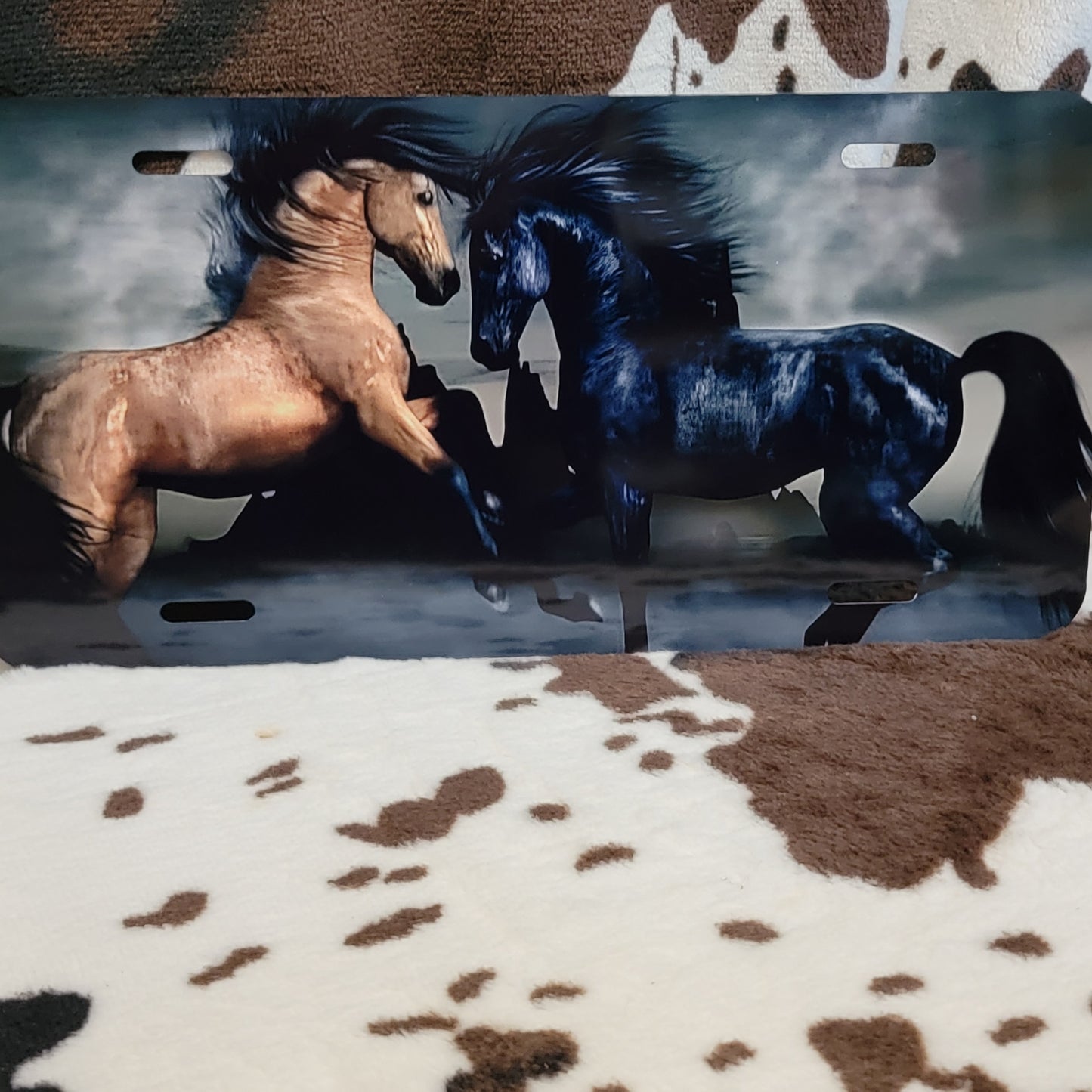Black Stallion Horse Custom Car Tag License Plate
