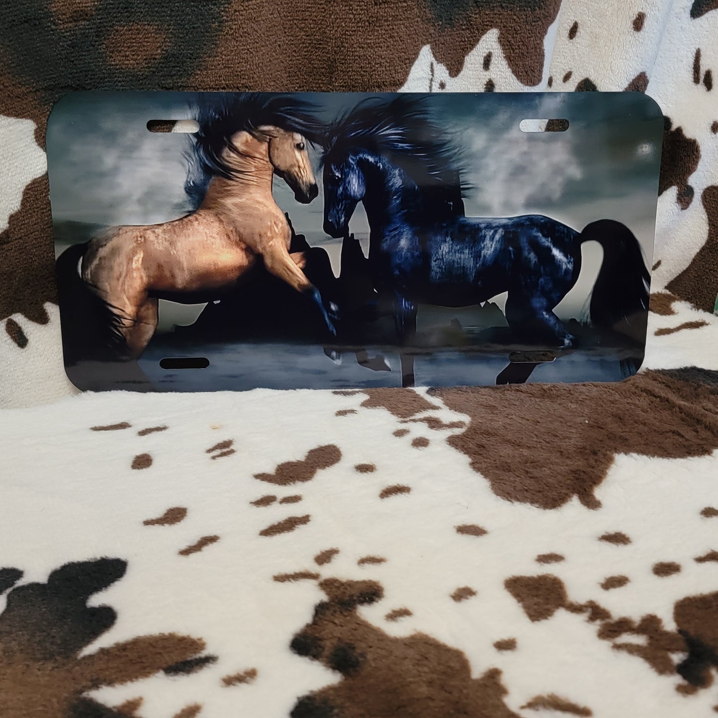 Black Stallion Horse Custom Car Tag License Plate