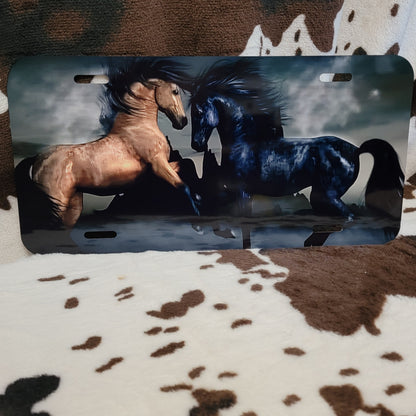 Black Stallion Horse Custom Car Tag License Plate