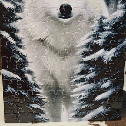 Snowy Wolf 120 PC Handmade Jigsaw Puzzle