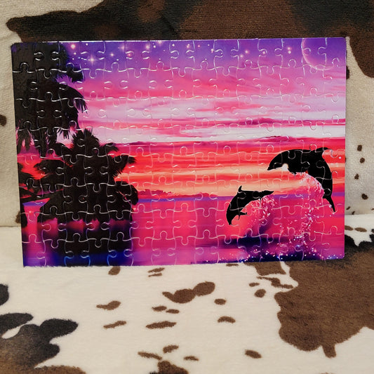 Jumping Dolphins 120 Piece Handmade Jigsaw Puzzle