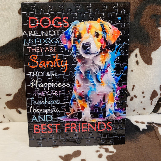 Dog Best Friend Quote 120 Piece Handmade Jigsaw Puzzle