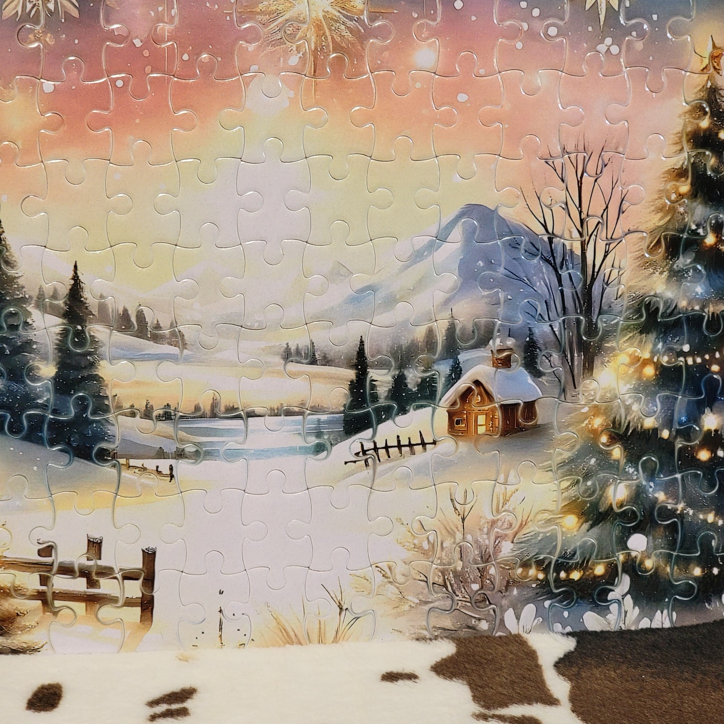 Snowy Christmas 120 Piece Handmade Jigsaw Puzzle
