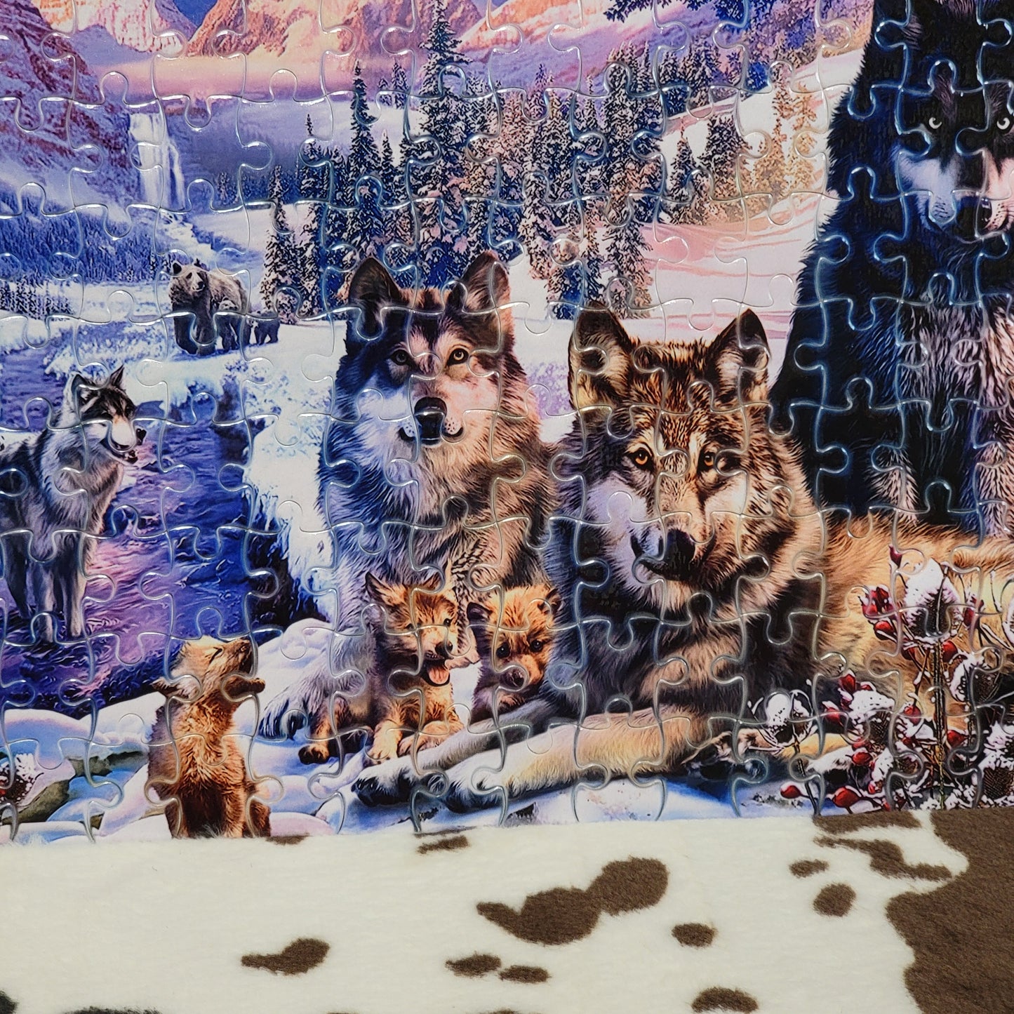 Wolf Pack Snowy 120 PC Handmade Jigsaw Puzzle
