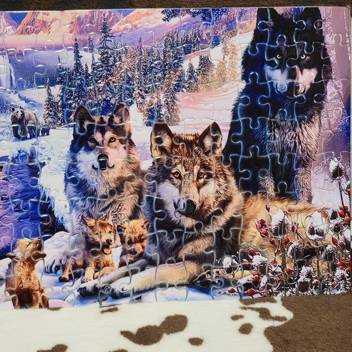 Wolf Pack Snowy 120 PC Handmade Jigsaw Puzzle