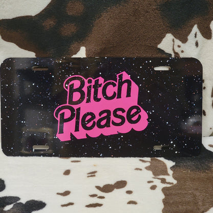 Pink Black Funny Custom Handmade Car Tag License Plate