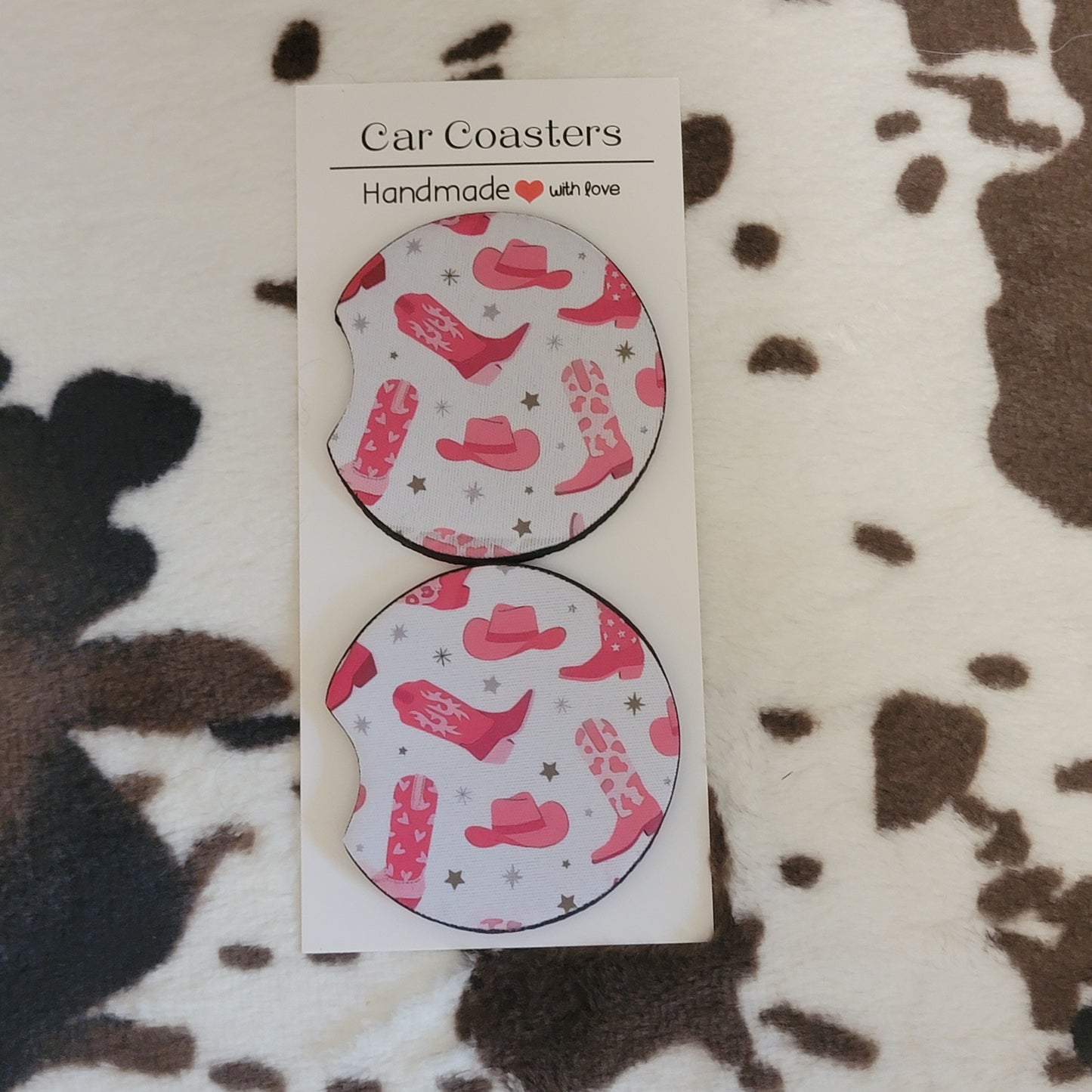 Western Boots Neoprene Car Coasters