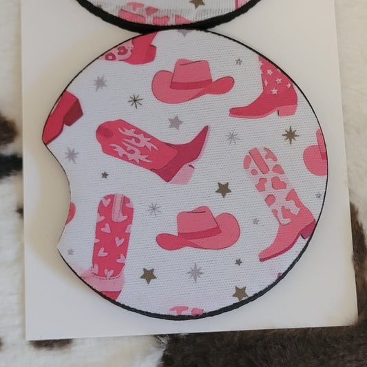 Western Boots Neoprene Car Coasters