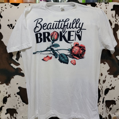Beautifully Broken Rose Floral Tee Shirt