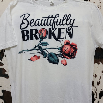 Beautifully Broken Rose Floral Tee Shirt