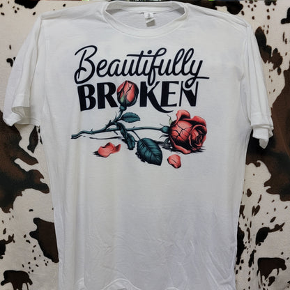 Beautifully Broken Rose Floral Tee Shirt