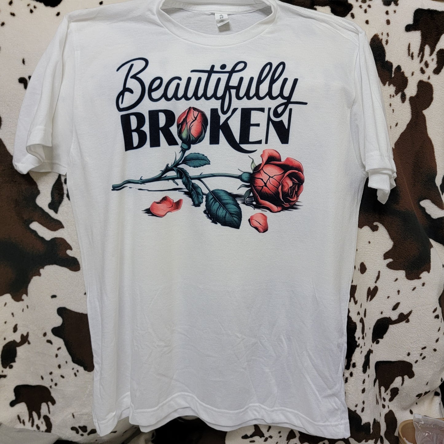 Beautifully Broken Rose Floral Tee Shirt