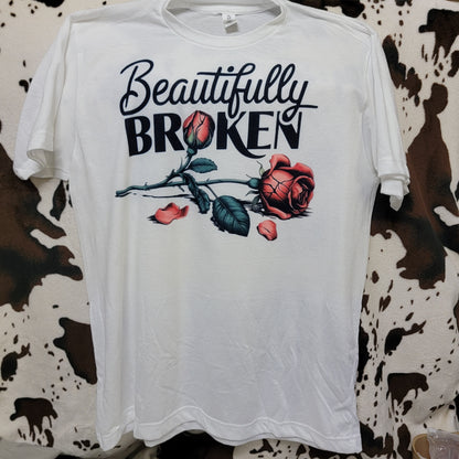 Beautifully Broken Rose Floral Tee Shirt