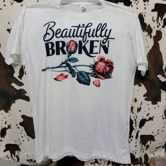 Beautifully Broken Rose Floral Tee Shirt