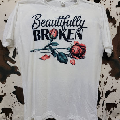 Beautifully Broken Rose Floral Tee Shirt