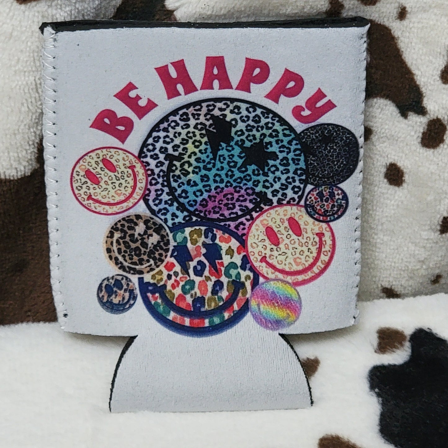 Be Happy Can Cooler Drink Holder Koozie