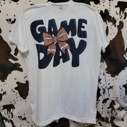 Game Day Football White Graphic T-Shirt