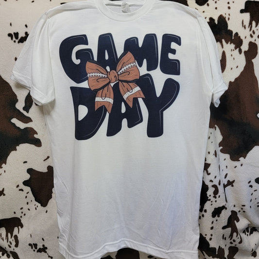 Game Day Football White Graphic T-Shirt