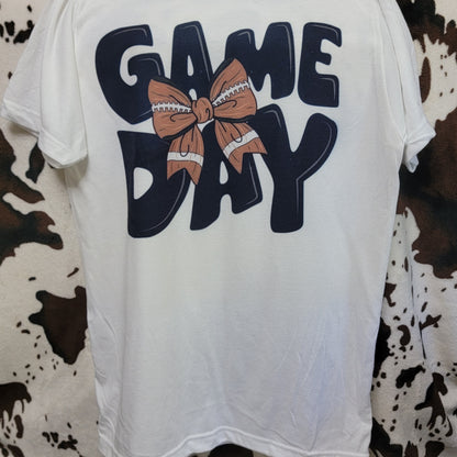 Game Day Football White Graphic T-Shirt