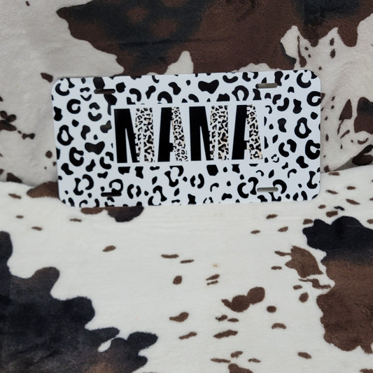 Animal Print Mama Custom Car Tag License Plate