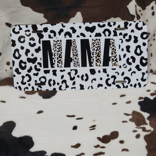Animal Print Mama Custom Car Tag License Plate