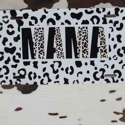 Animal Print Mama Custom Car Tag License Plate