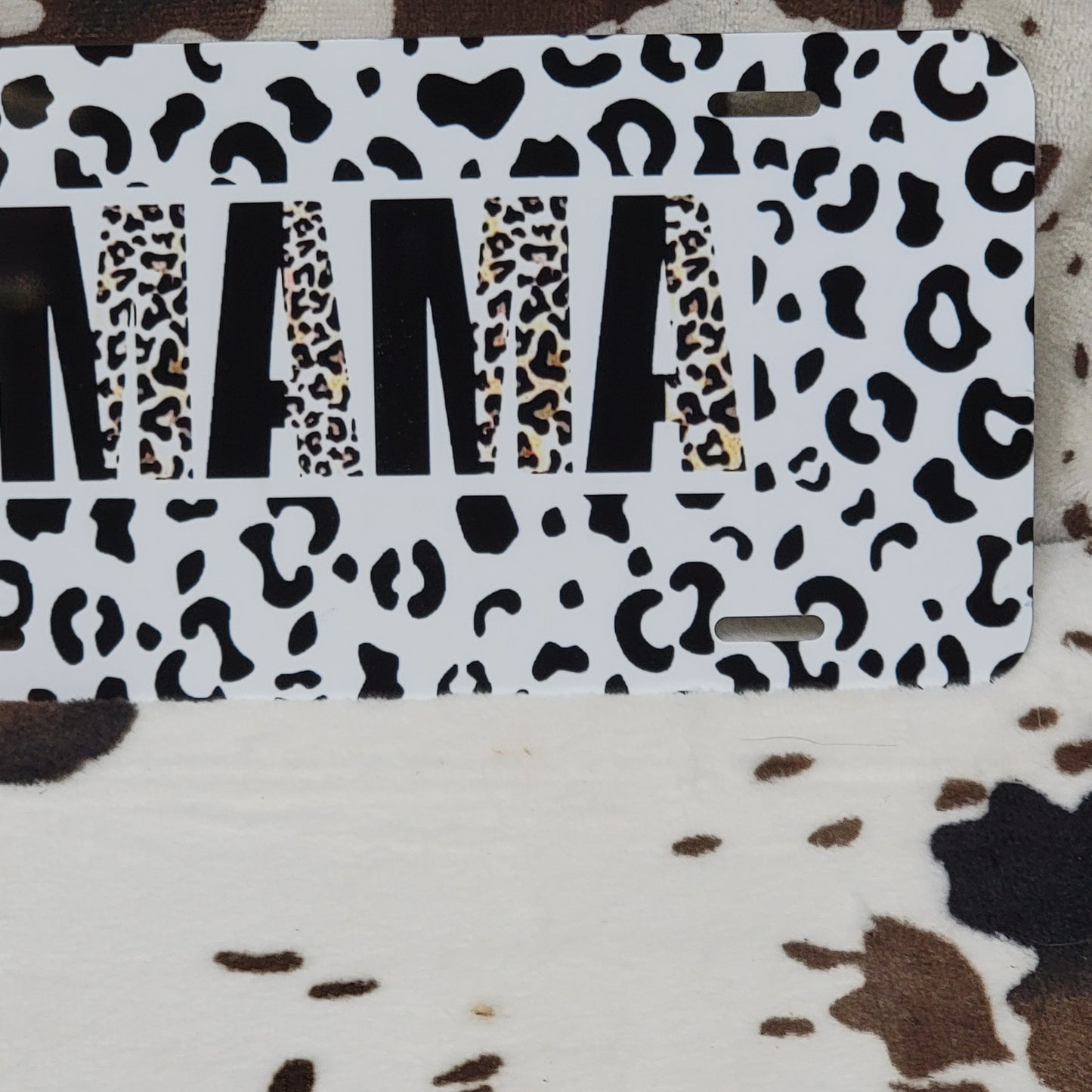 Animal Print Mama Custom Car Tag License Plate