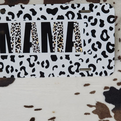 Animal Print Mama Custom Car Tag License Plate