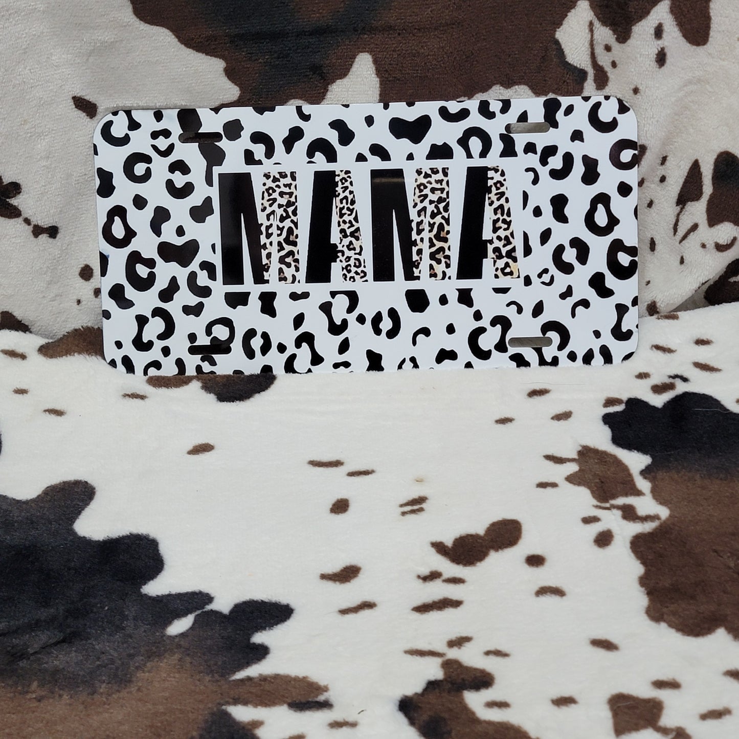 Animal Print Mama Custom Car Tag License Plate