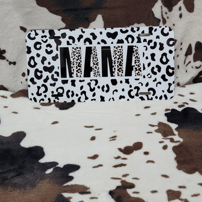 Animal Print Mama Custom Car Tag License Plate