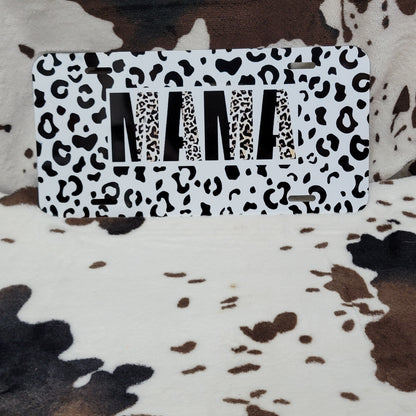 Animal Print Mama Custom Car Tag License Plate