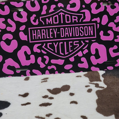 Harley Pink Leopard Car Tag License Plate