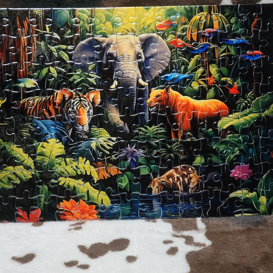 Jungle Animals 120 Piece Handmade Jigsaw Puzzle