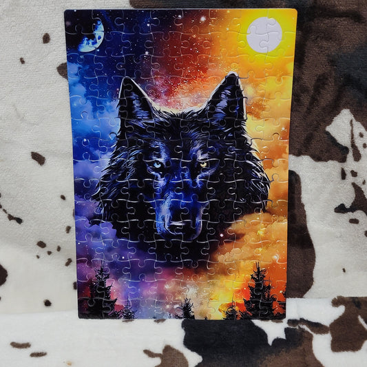 Wolf Day and Night 120 Piece Handmade Jigsaw Puzzle