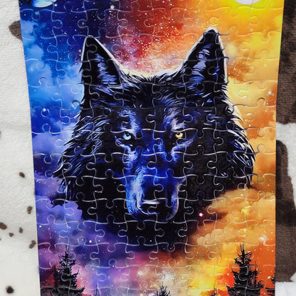 Wolf Day and Night 120 Piece Handmade Jigsaw Puzzle