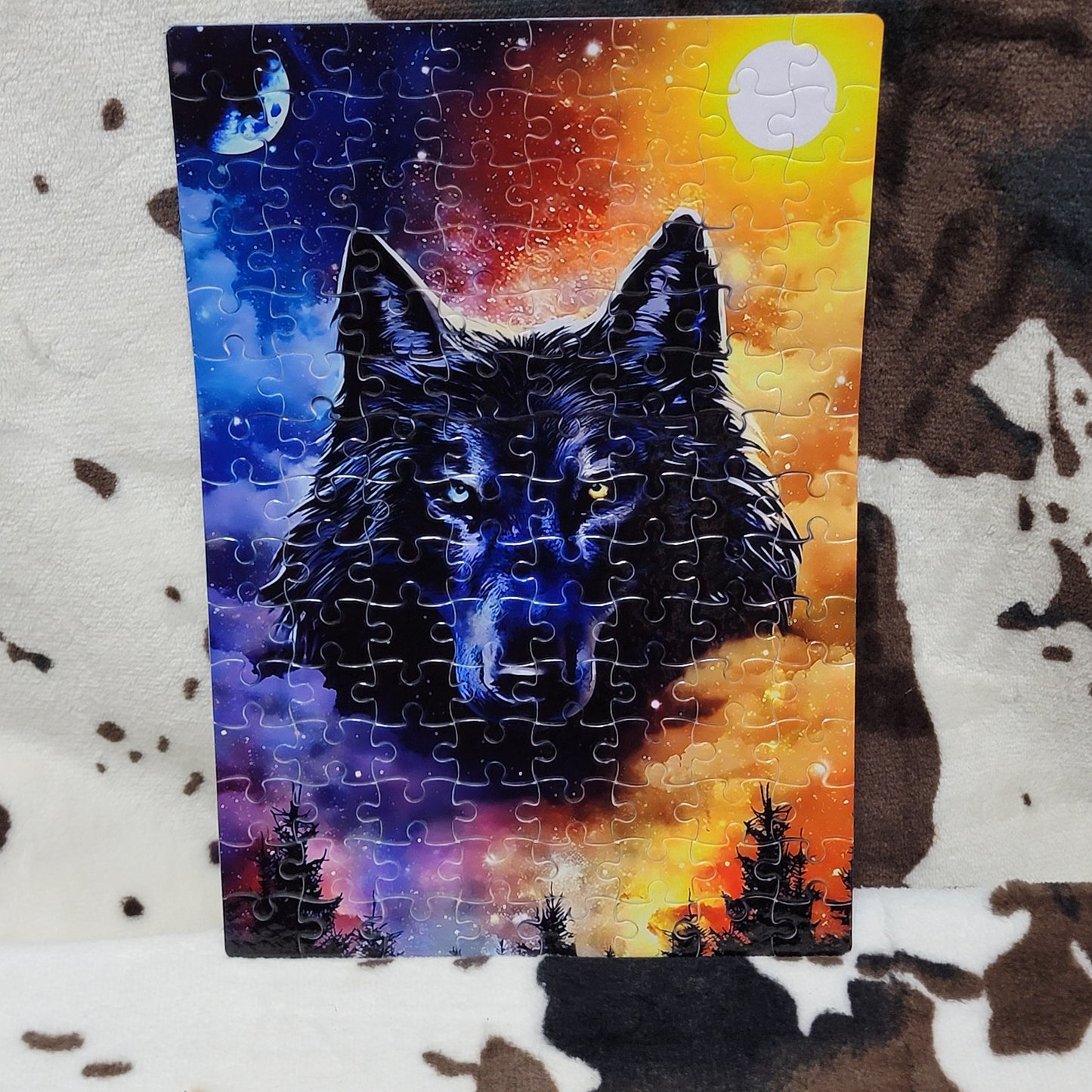 Wolf Day and Night 120 Piece Handmade Jigsaw Puzzle