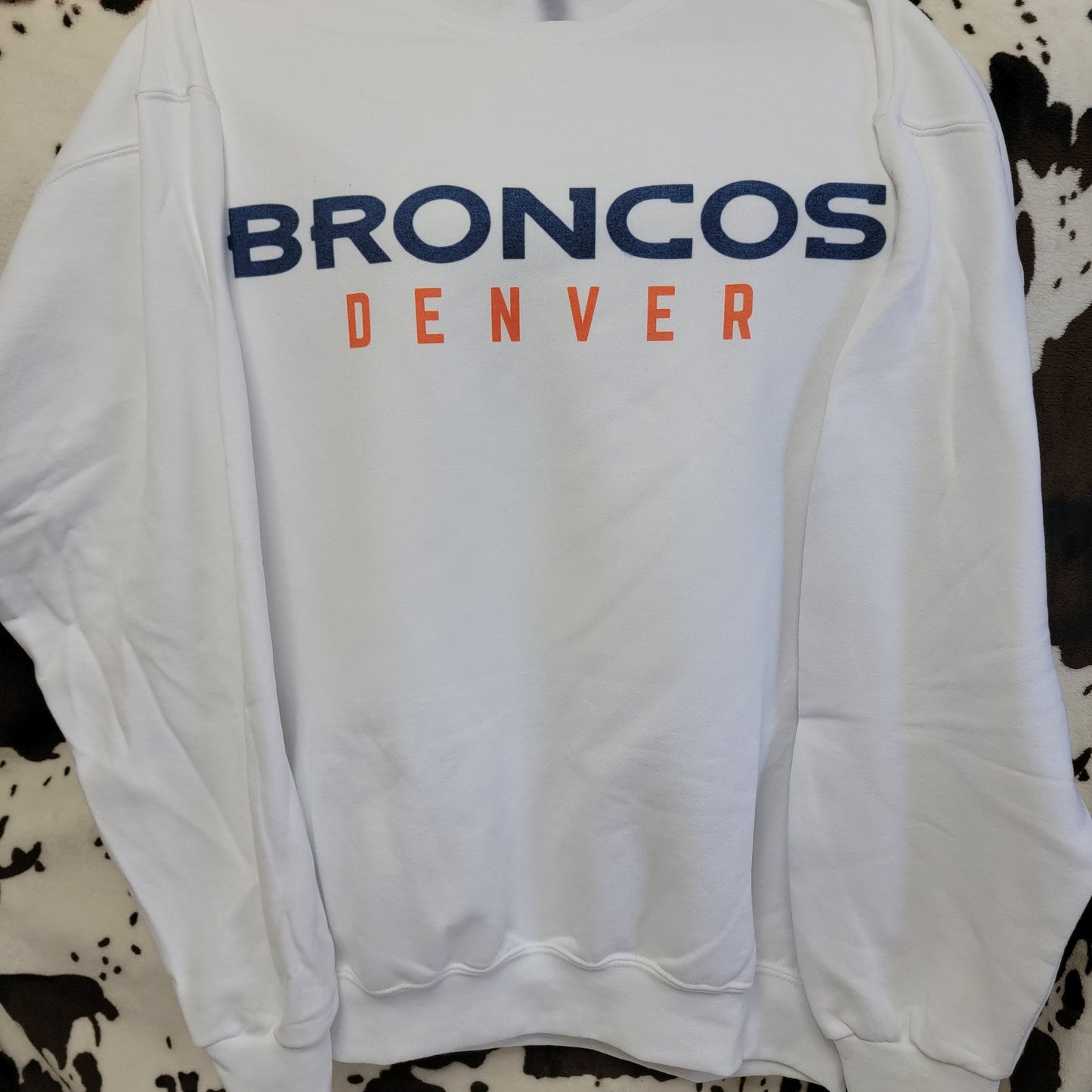 Broncos Football White Sweatshirt
