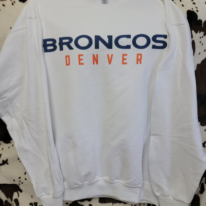 Broncos Football White Sweatshirt