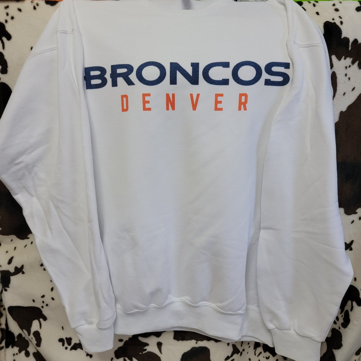Broncos Football White Sweatshirt