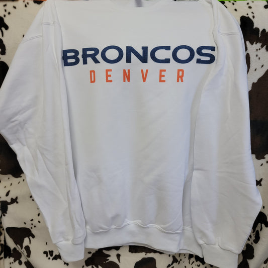 Broncos Football White Sweatshirt